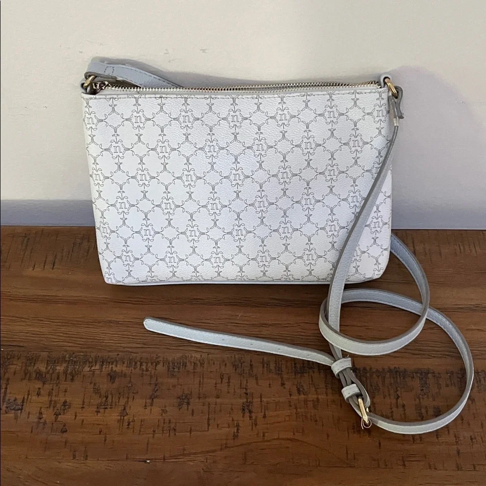 Nanette Lepore Cream and Gray Patterned Crossbody Purse NWOT